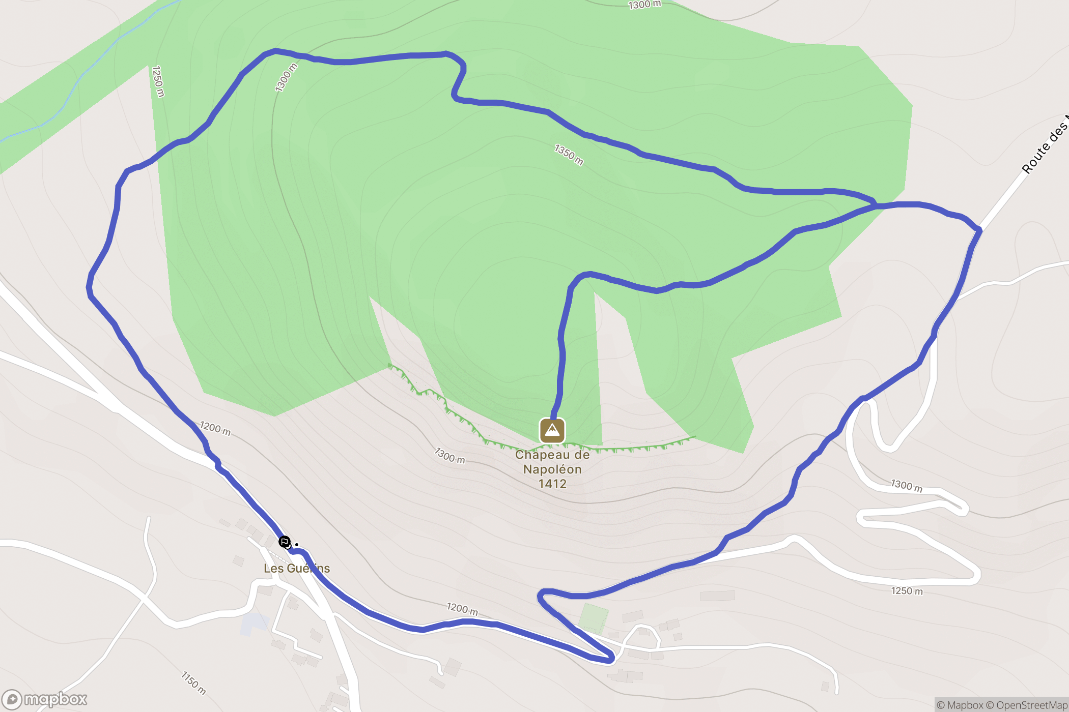 La Rochette : carte du parcours de randonnée - France