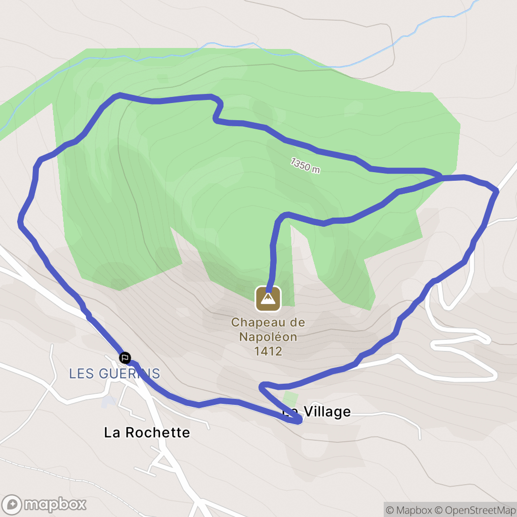La Rochette : carte du parcours de randonnée - France