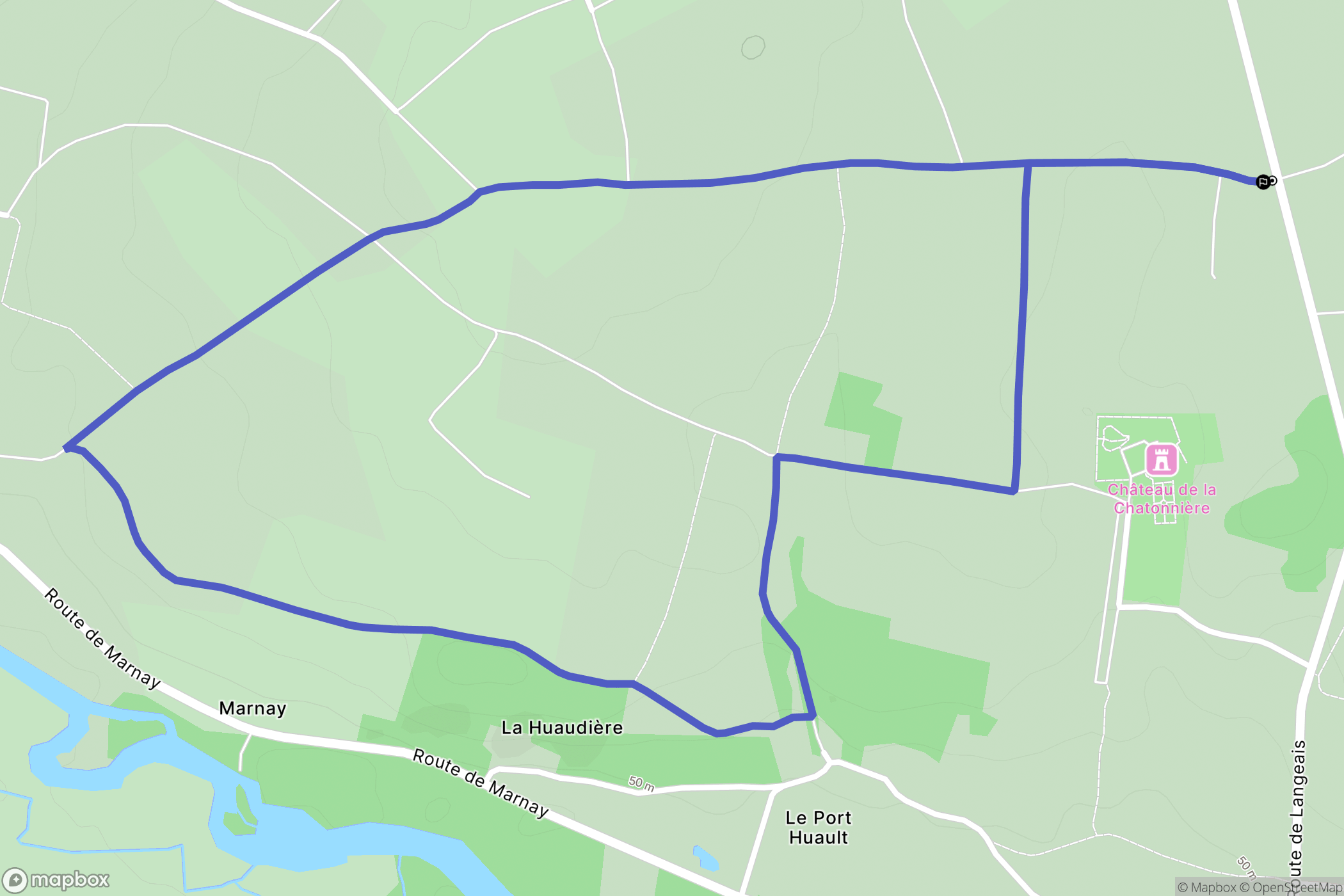 Azay-le-Rideau : carte du parcours de randonnée - France