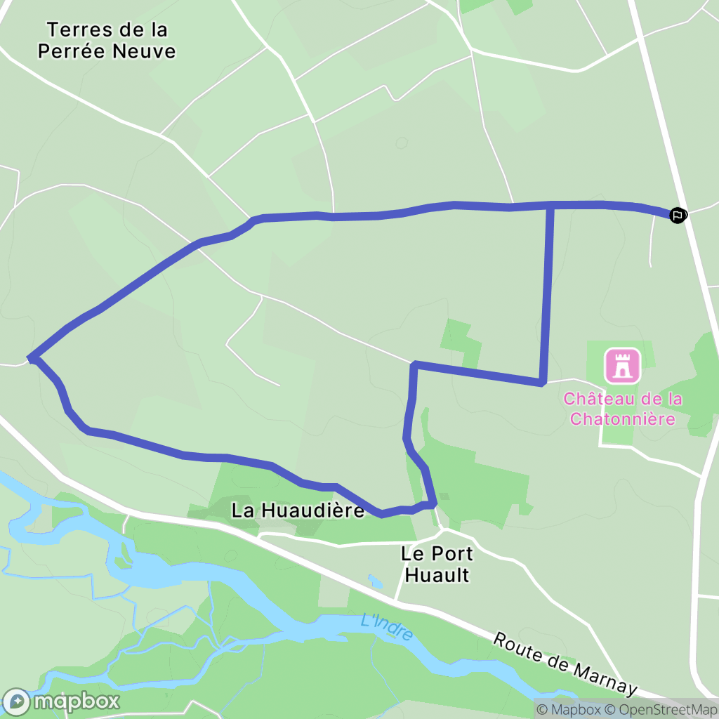 Azay-le-Rideau : carte du parcours de randonnée - France