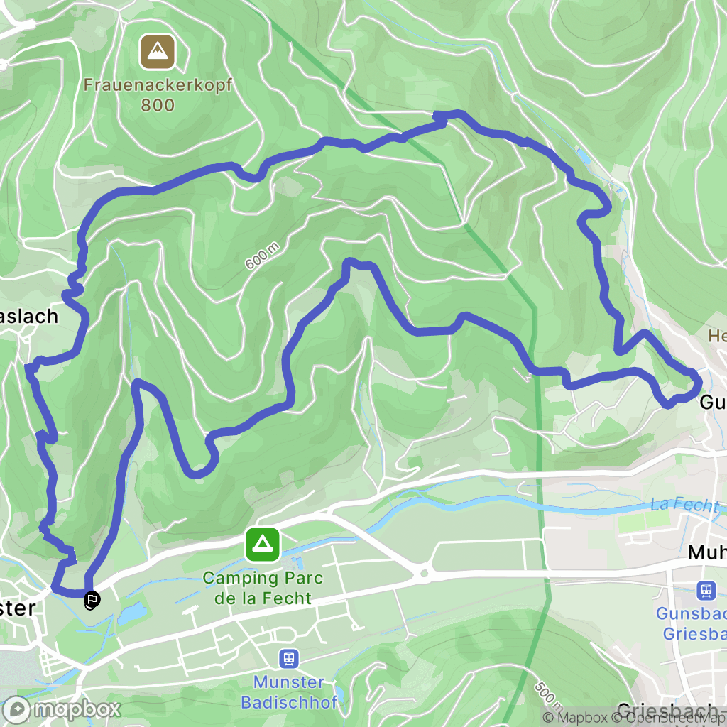 Munster : carte du parcours de randonnée - France
