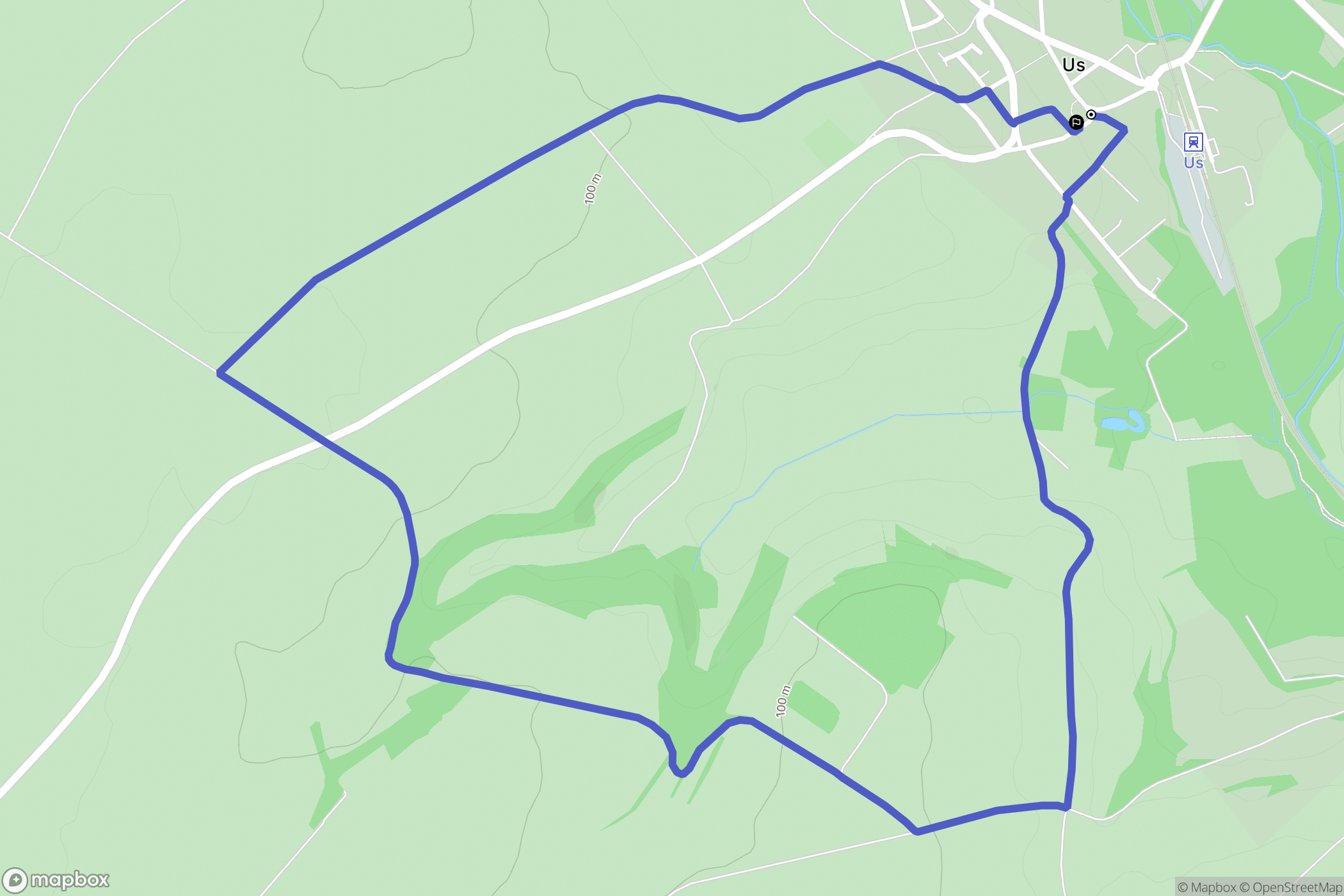 Us : carte du parcours de randonnée - France