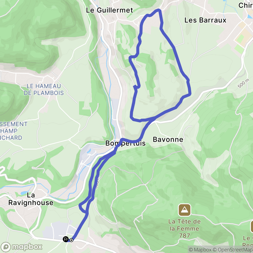La Murette : carte du parcours de randonnée - France