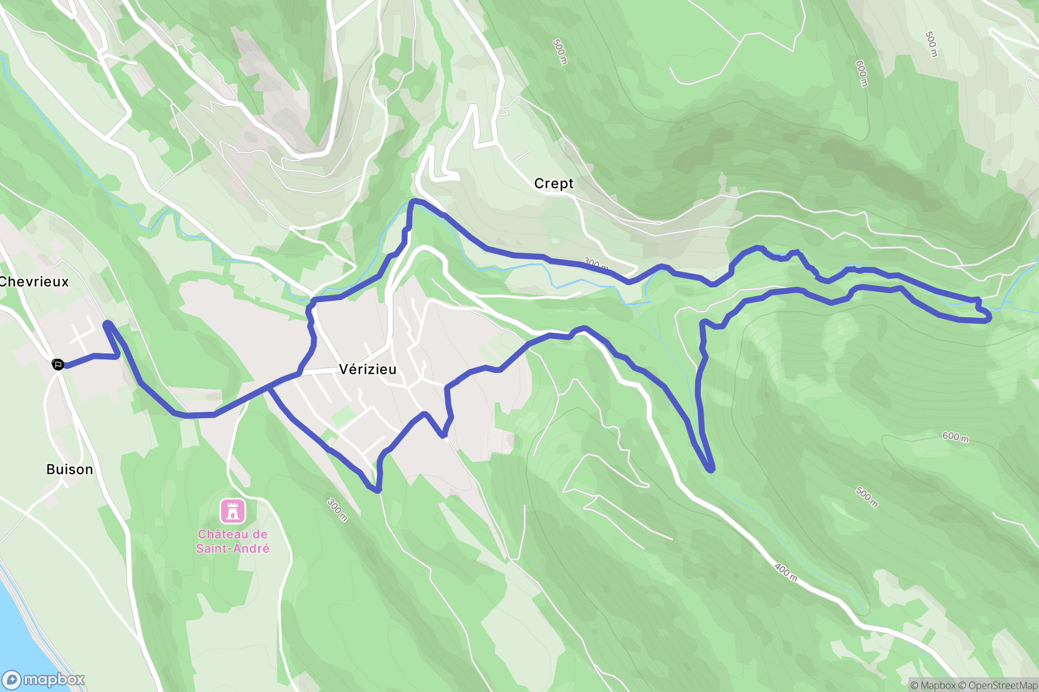 Briord : carte du parcours de randonnée - France