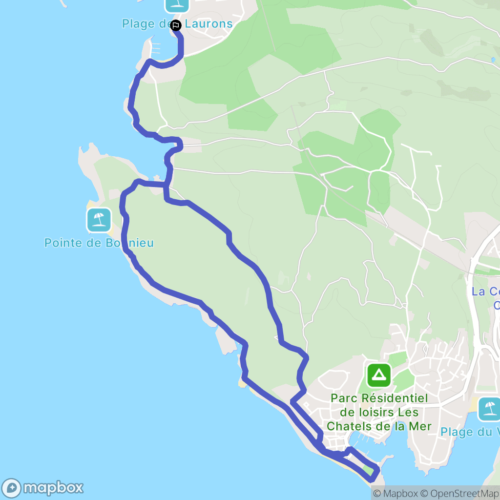 Martigues : carte du parcours de randonnée - France