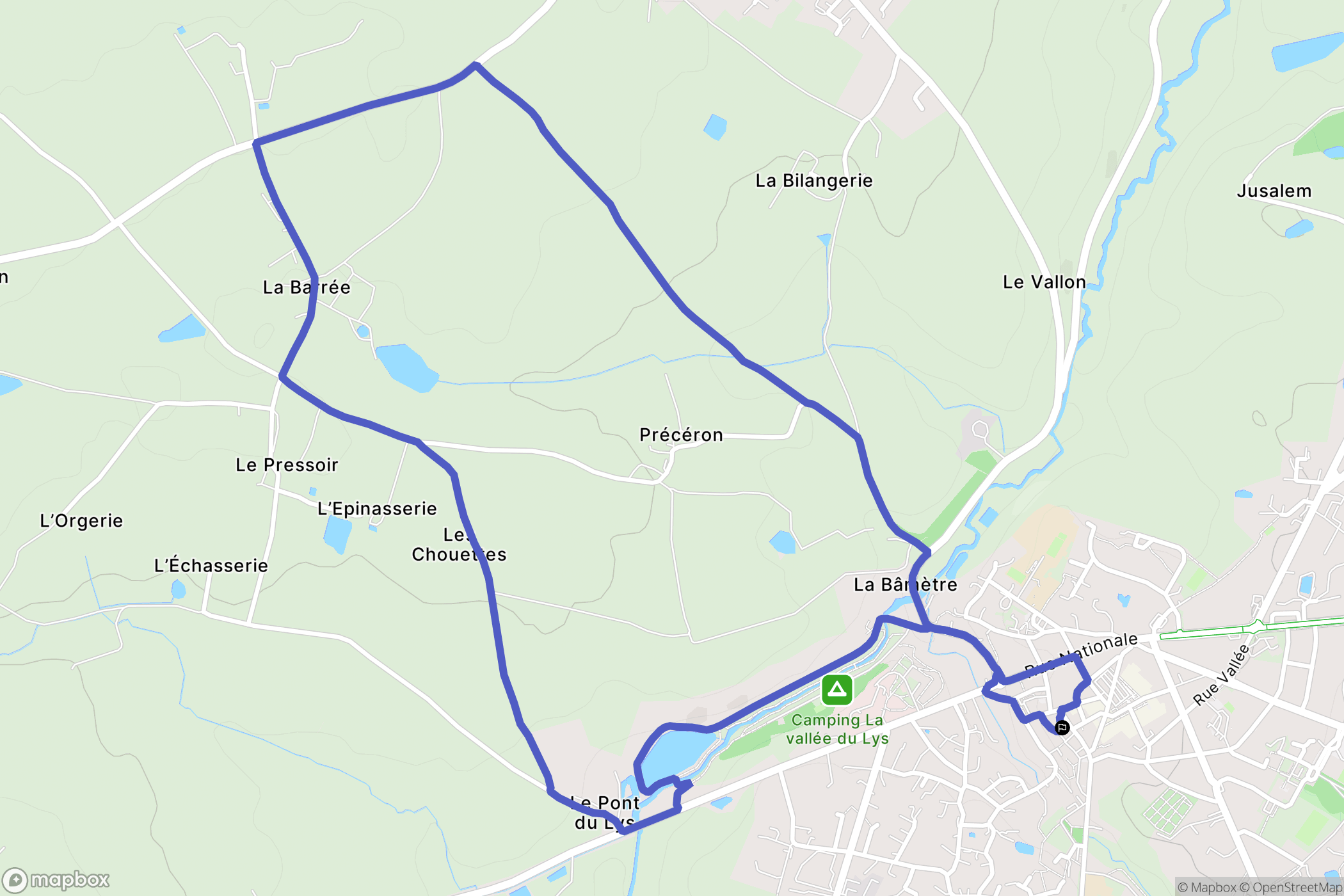 Lys-Haut-Layon : carte du parcours de randonnée - France