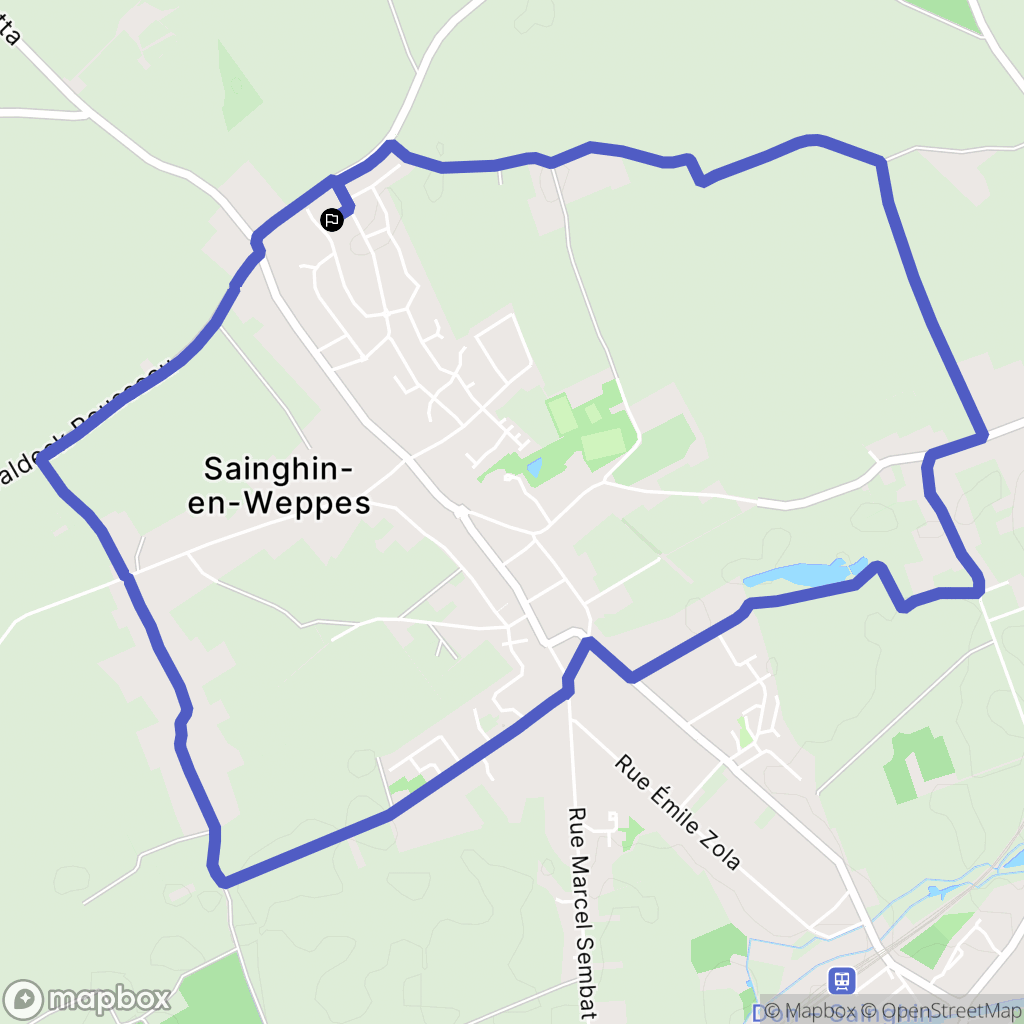 Sainghin-en-Weppes : carte du parcours de randonnée - France