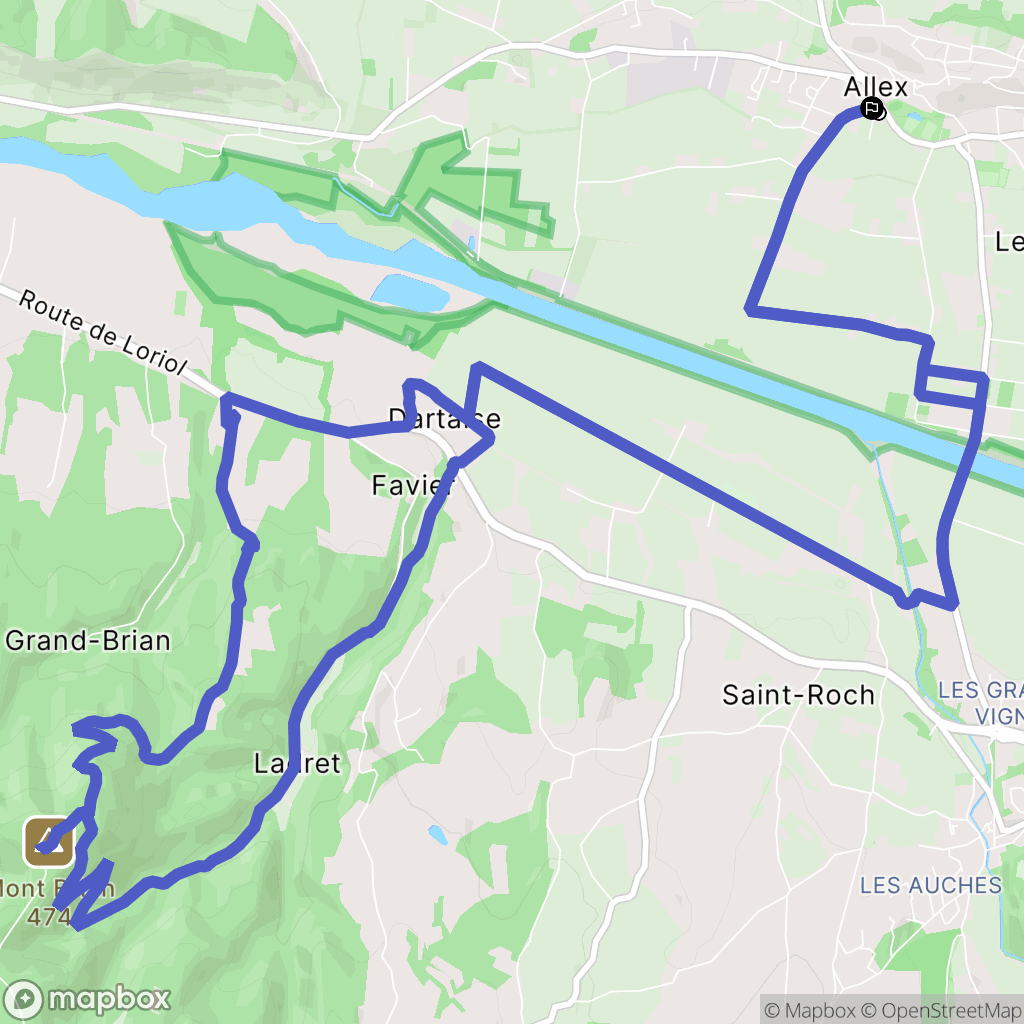 Allex : carte du parcours de randonnée - France