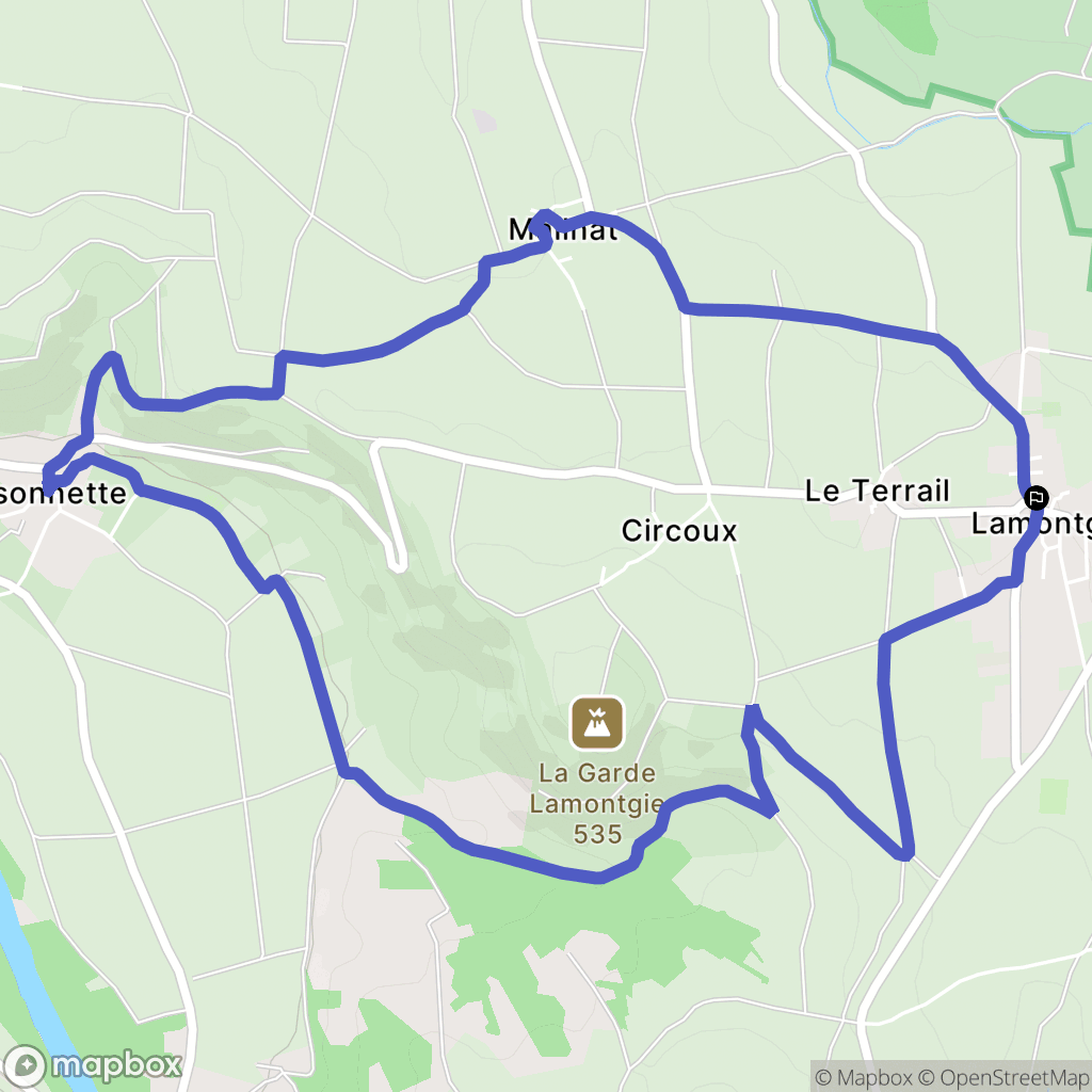 Lamontgie : carte du parcours de randonnée - France