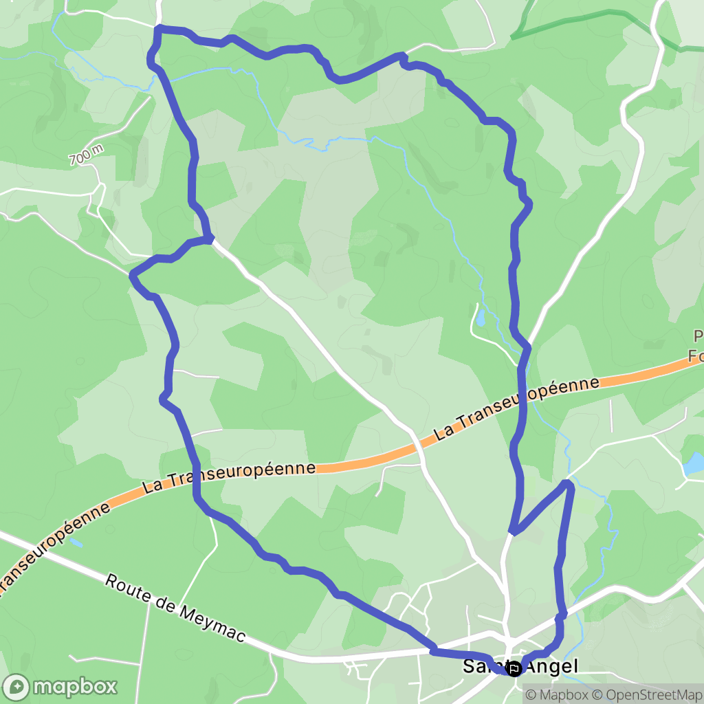 Saint-Angel : carte du parcours de randonnée - France