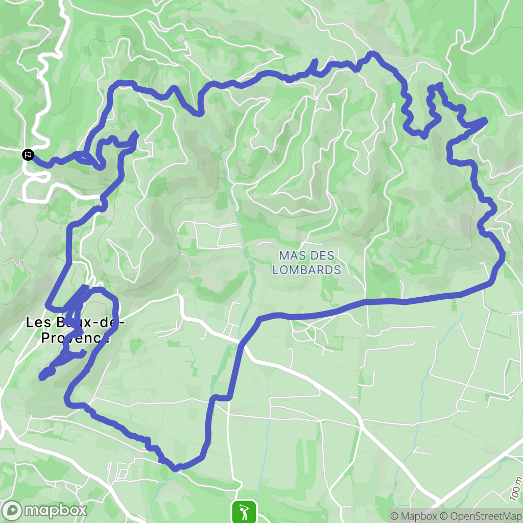 Les Baux-de-Provence : carte du parcours de randonnée - France