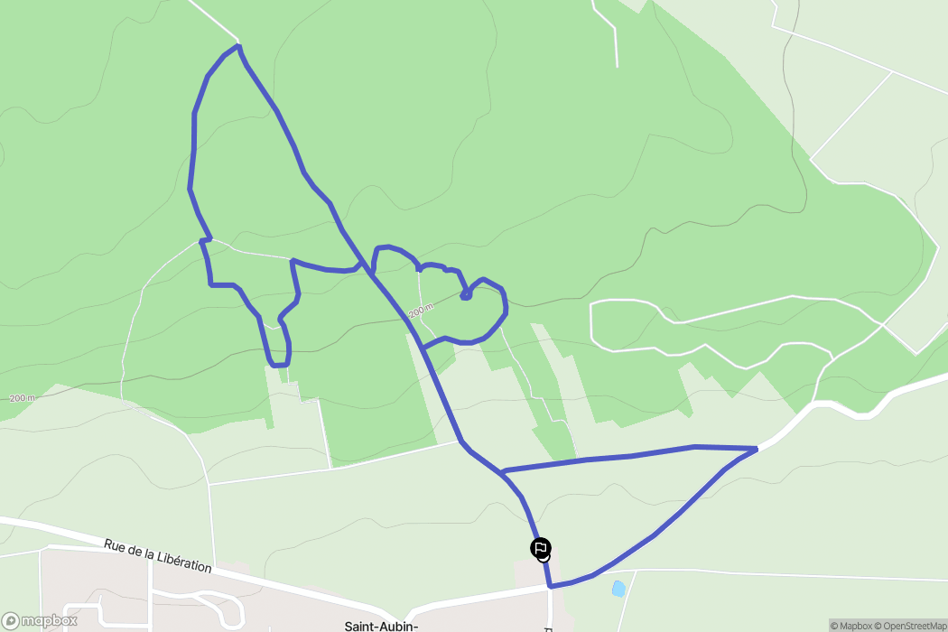 Saint-Aubin-des-Bois : carte du parcours de randonnée - France