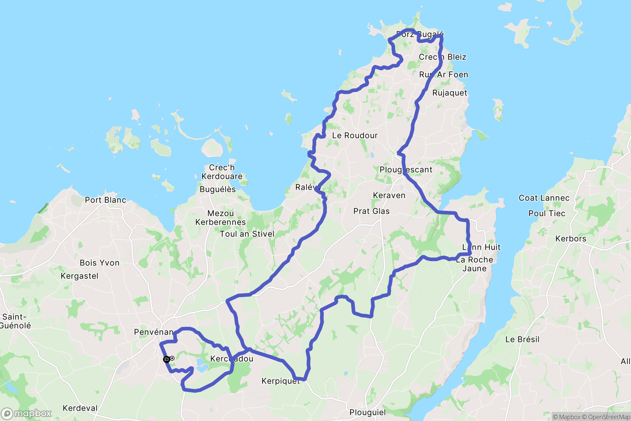 Penvénan : carte du parcours de randonnée - France