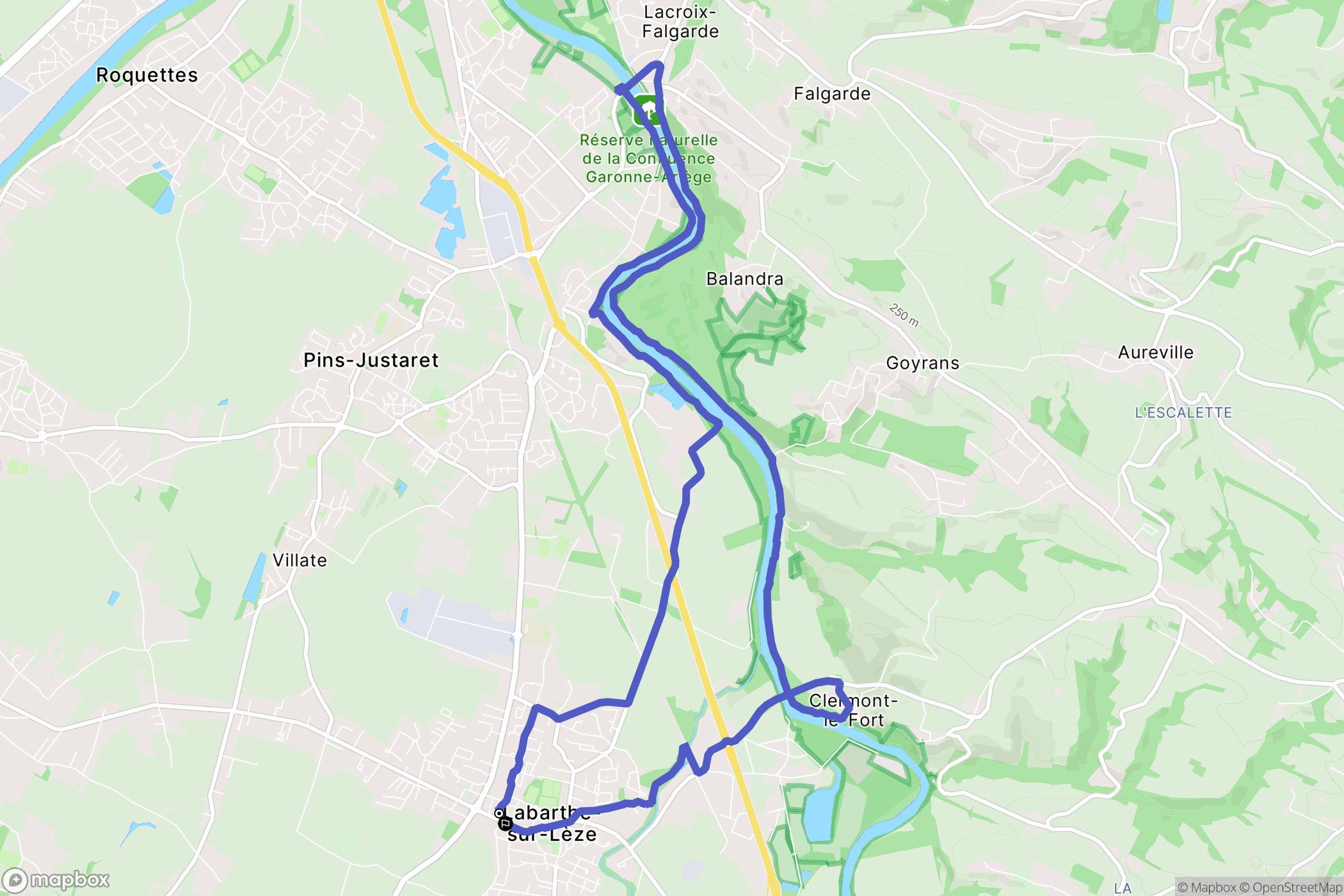Labarthe-sur-Lèze : carte du parcours de randonnée - France