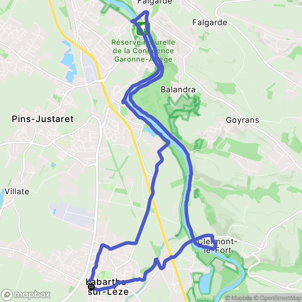 Labarthe-sur-Lèze : carte du parcours de randonnée - France