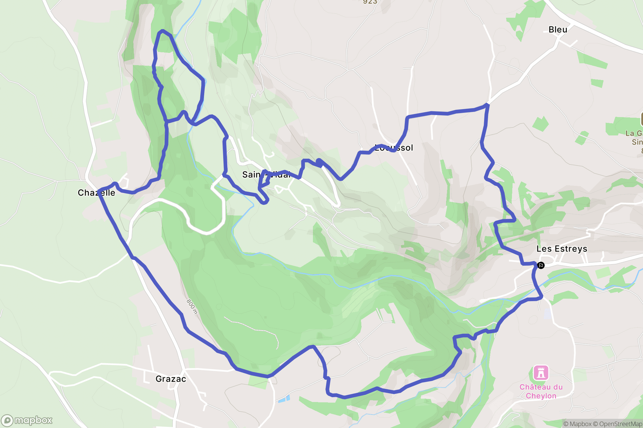 Polignac : carte du parcours de randonnée - France