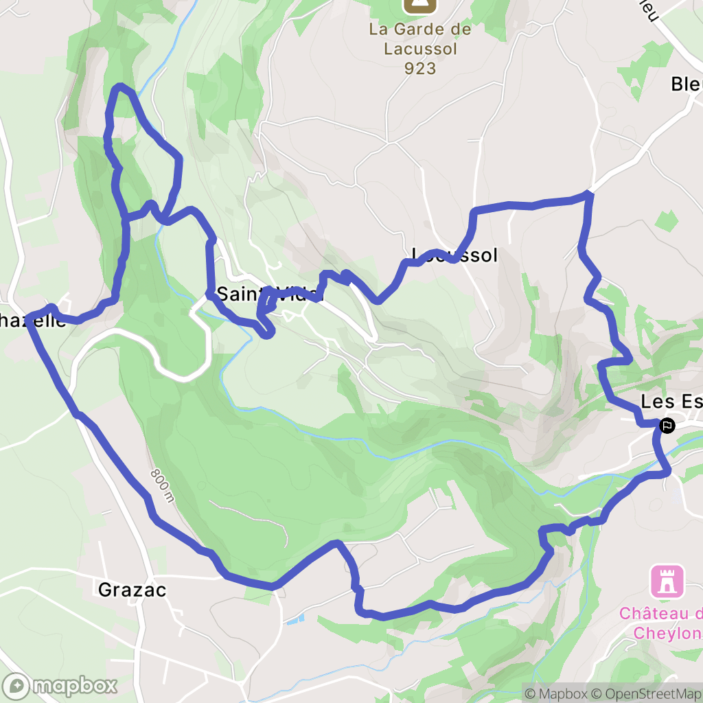Polignac : carte du parcours de randonnée - France
