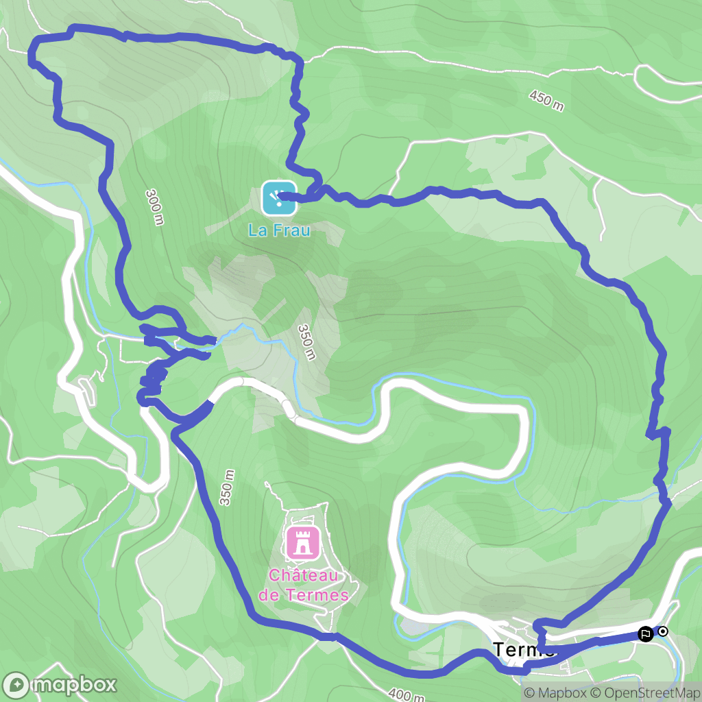 Termes : carte du parcours de randonnée - France