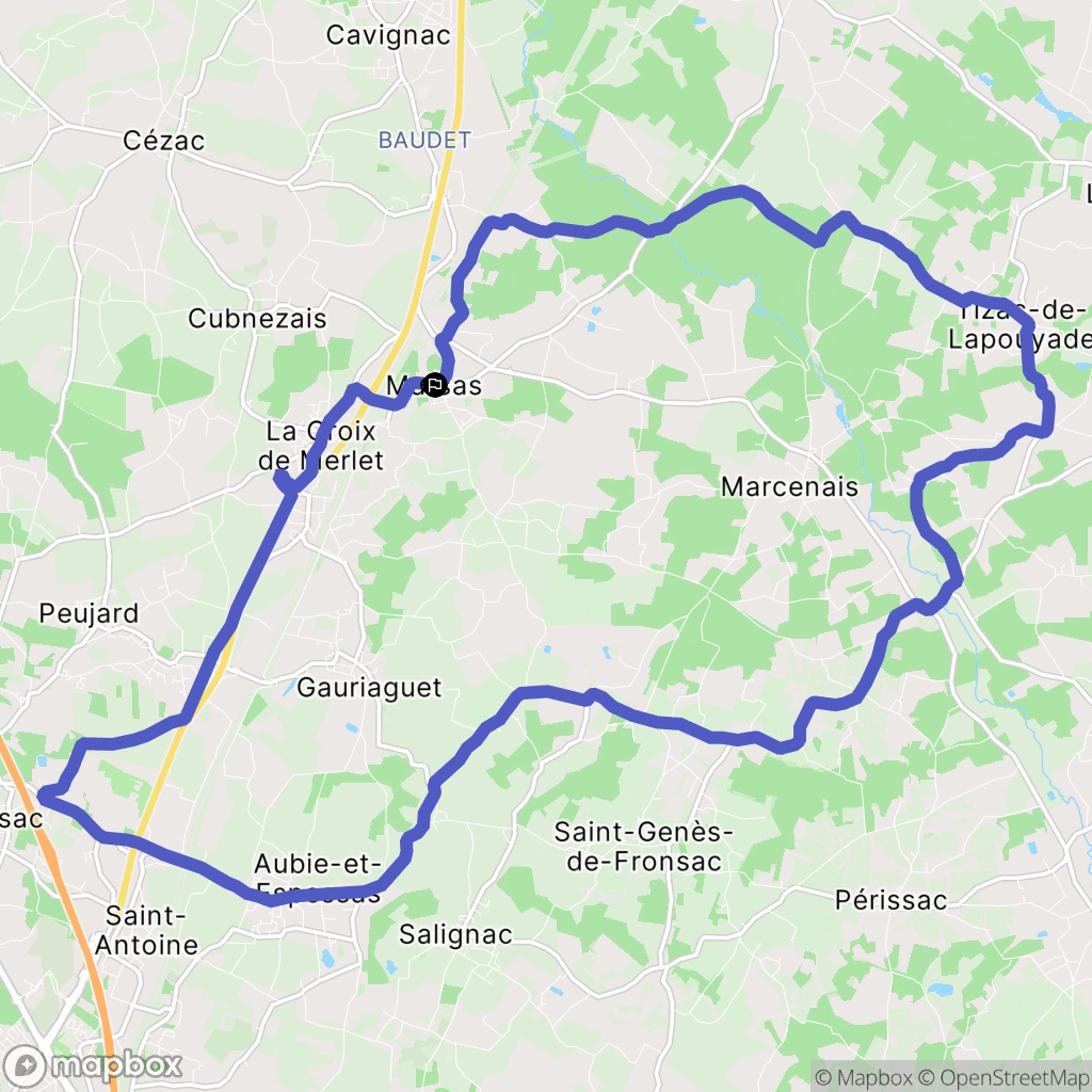 Marsas : carte du parcours de randonnée - France