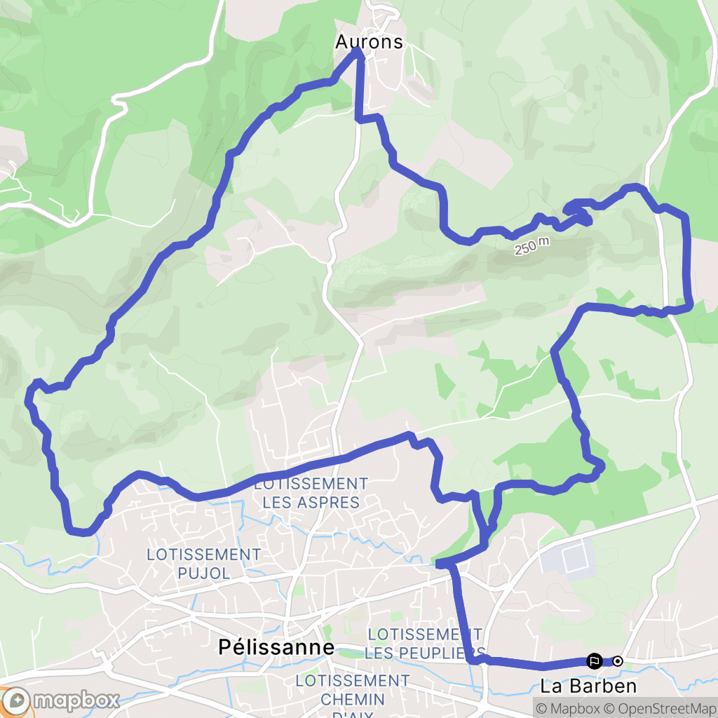 La Barben : carte du parcours de randonnée - France