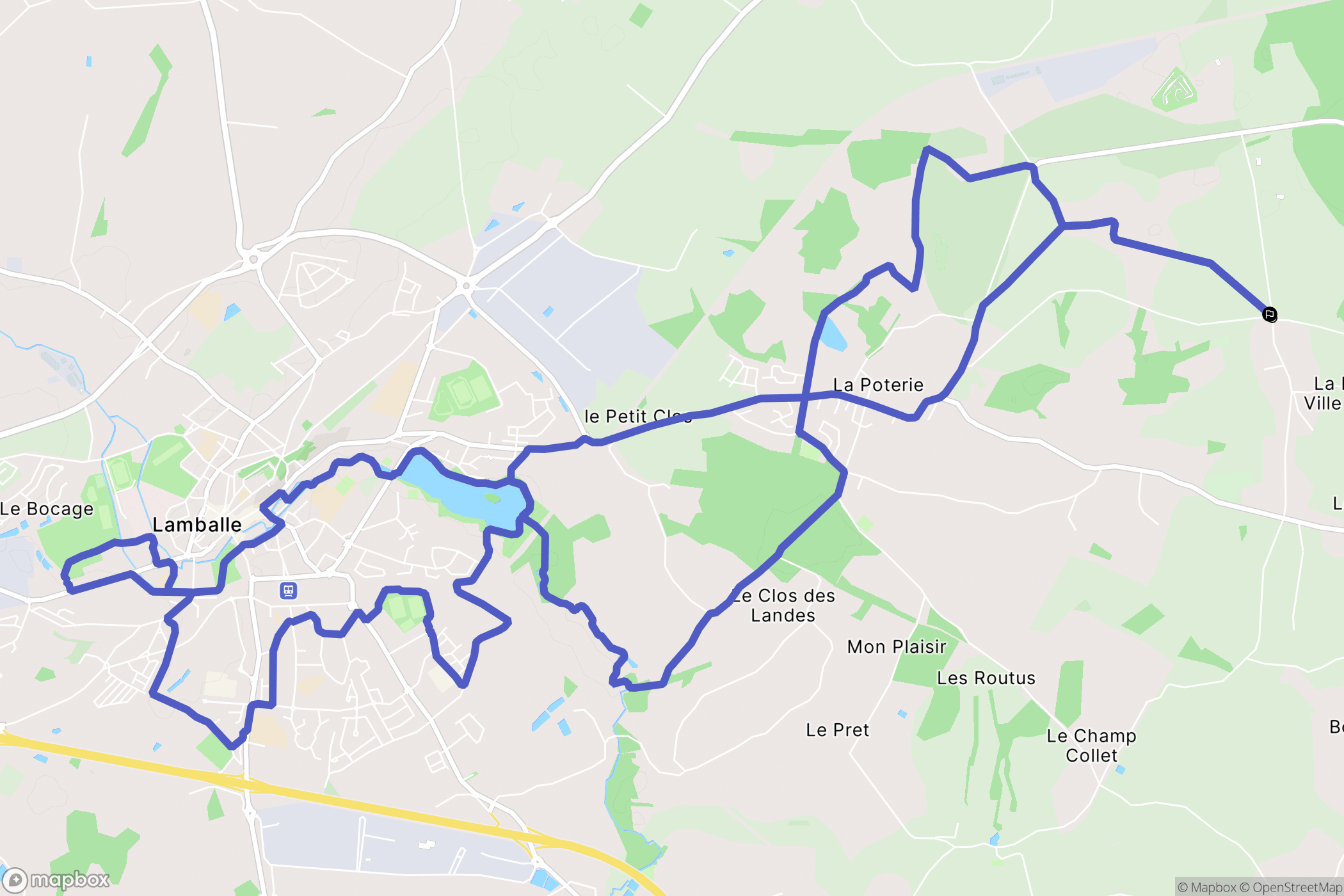 Lamballe-Armor : carte du parcours de randonnée - France