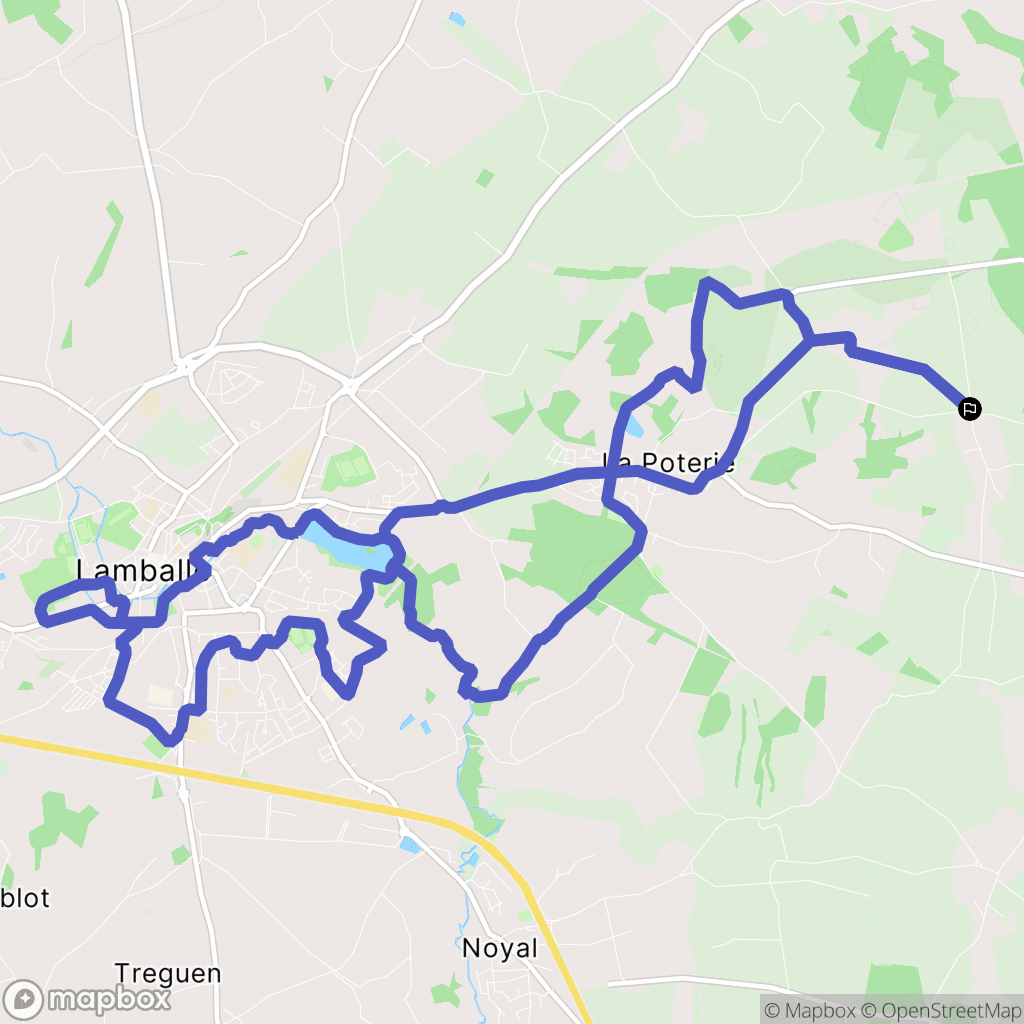 Lamballe-Armor : carte du parcours de randonnée - France