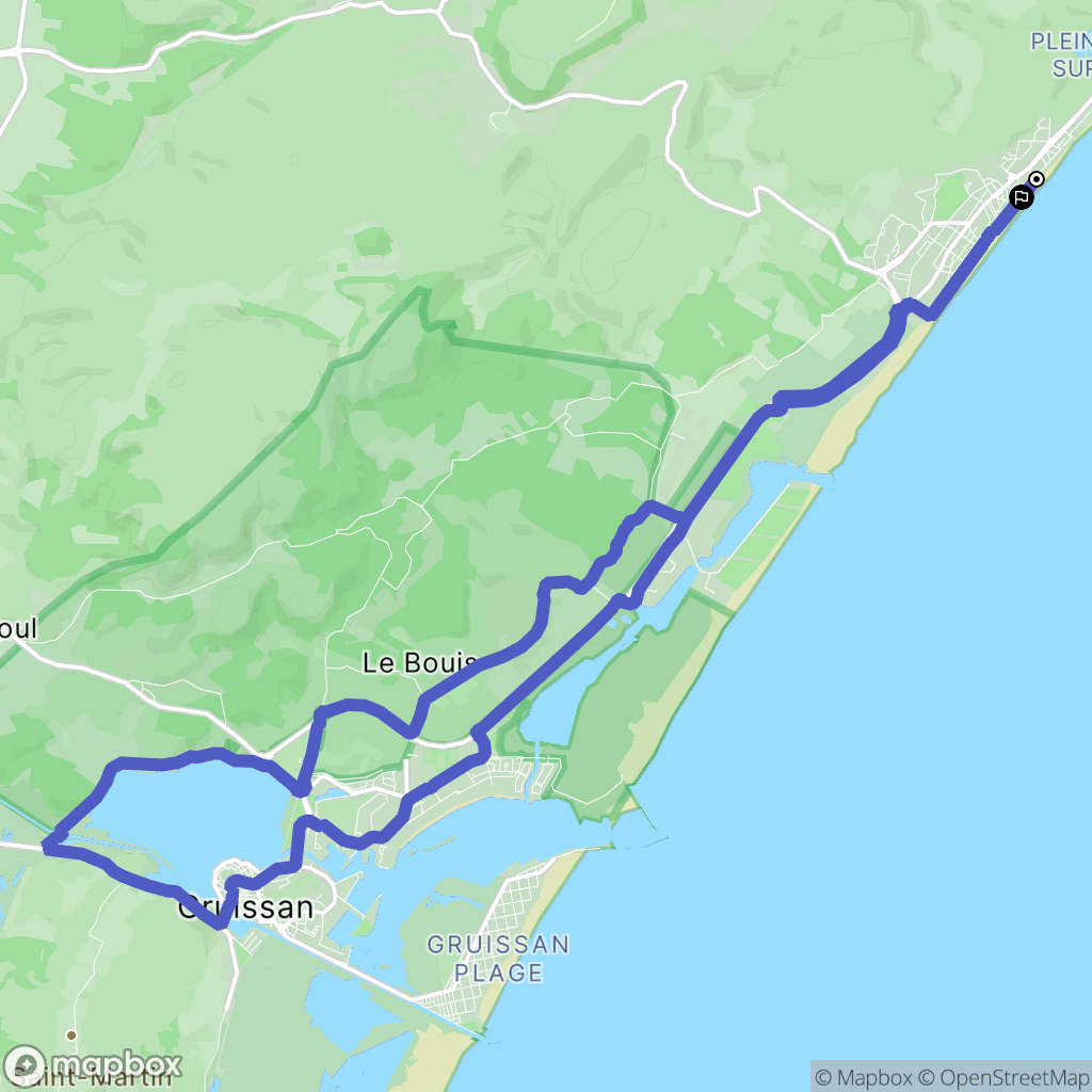 Narbonne : carte du parcours de randonnée - France
