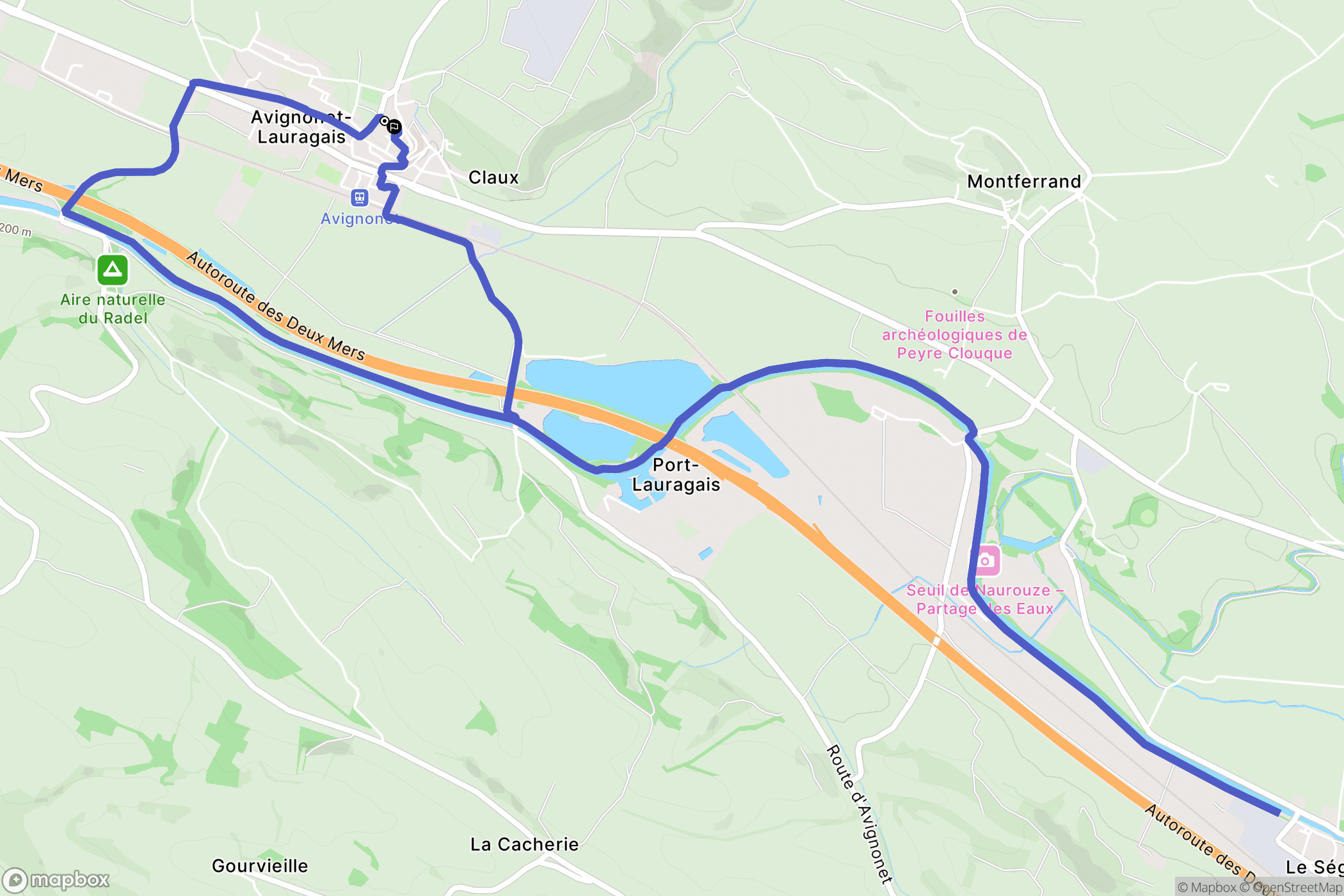 Avignonet-Lauragais : carte du parcours de randonnée - France
