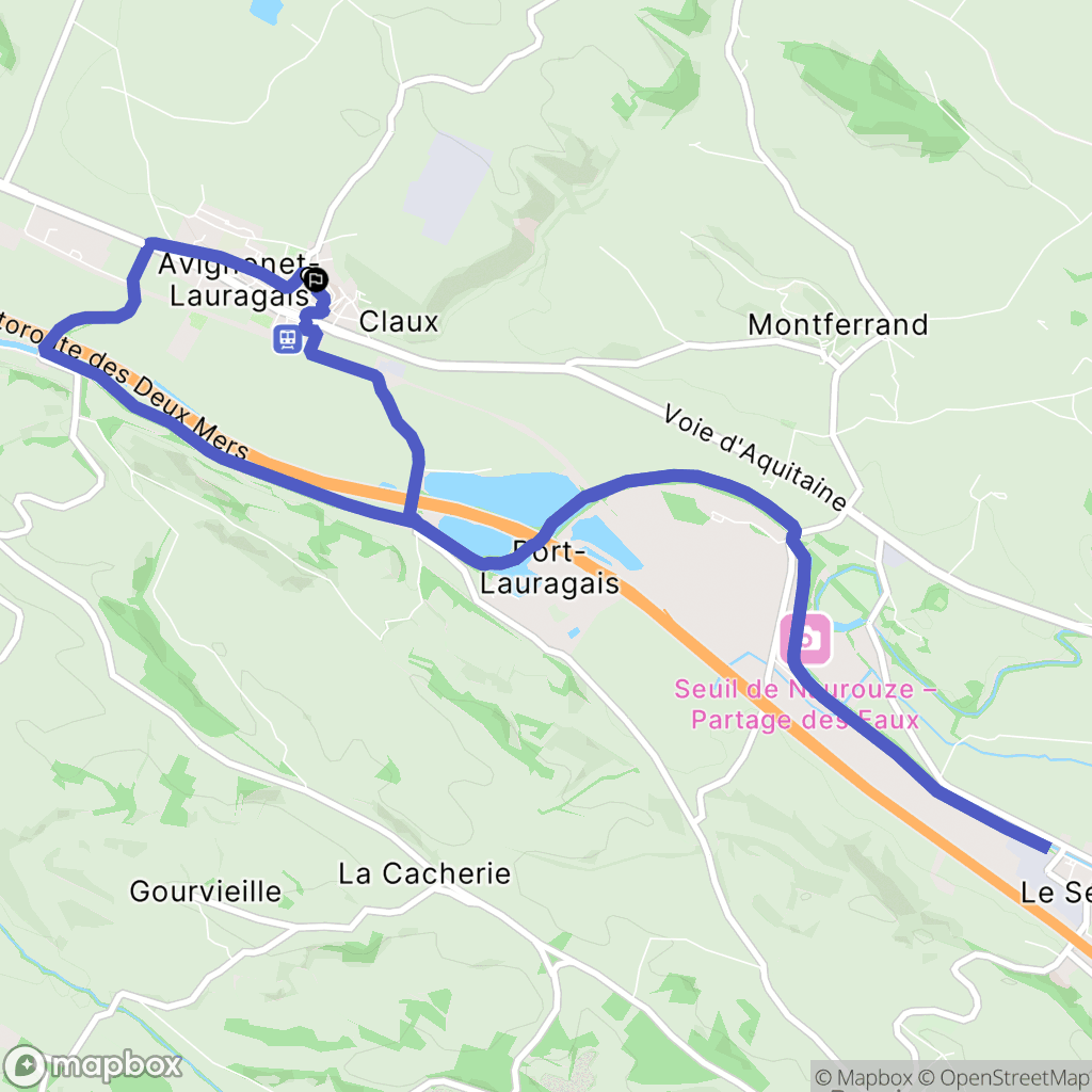 Avignonet-Lauragais : carte du parcours de randonnée - France