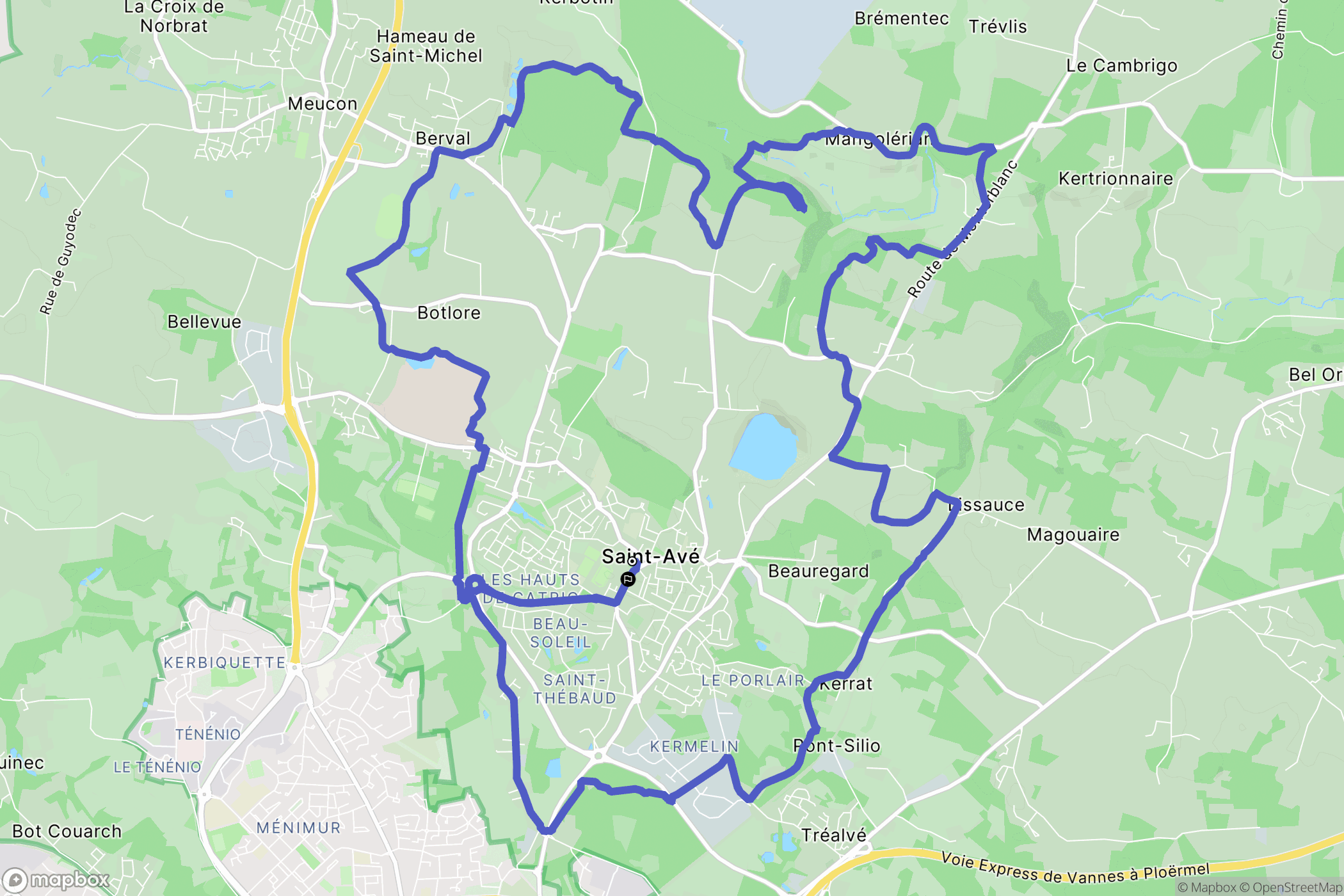 Saint-Avé : carte du parcours de randonnée - France