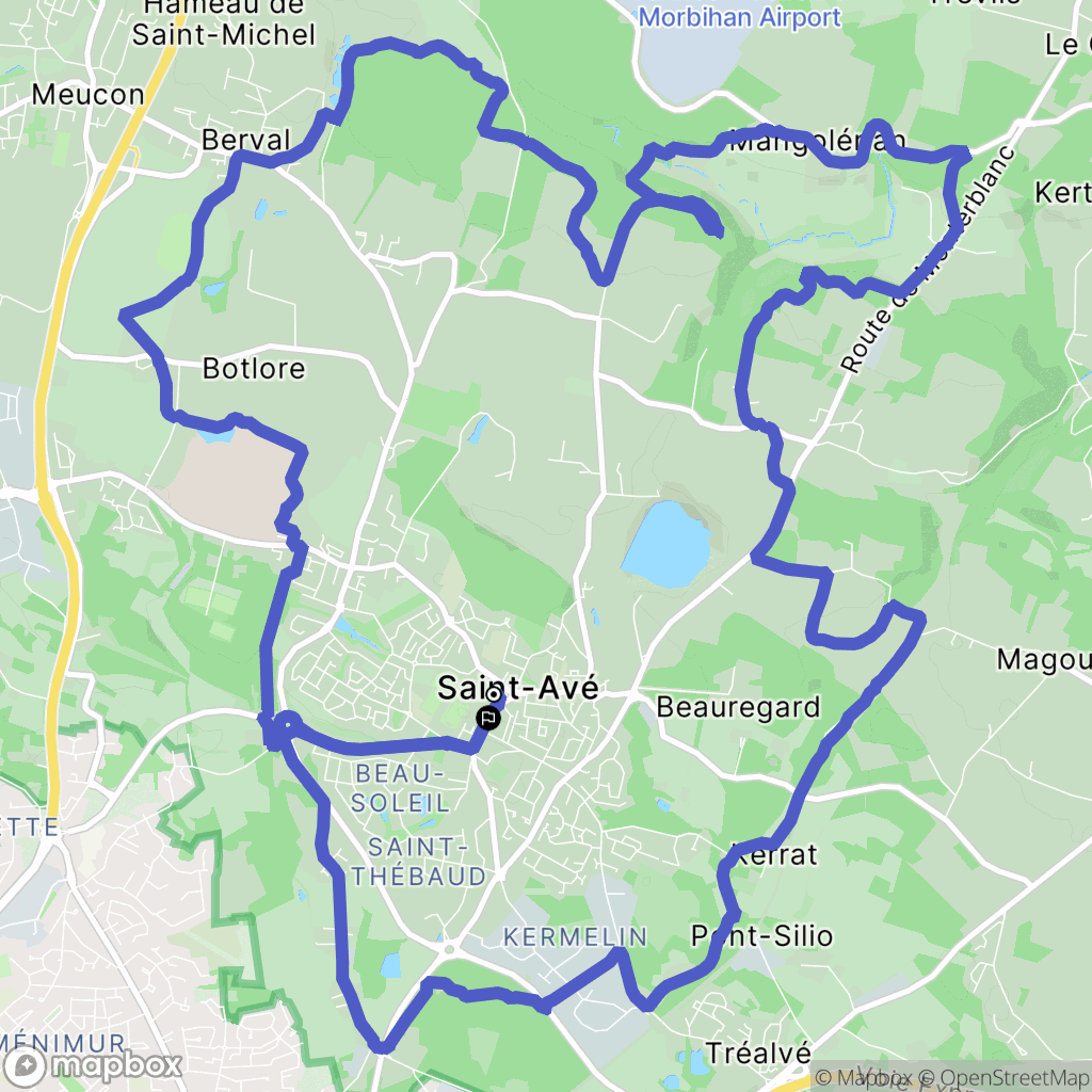 Saint-Avé : carte du parcours de randonnée - France