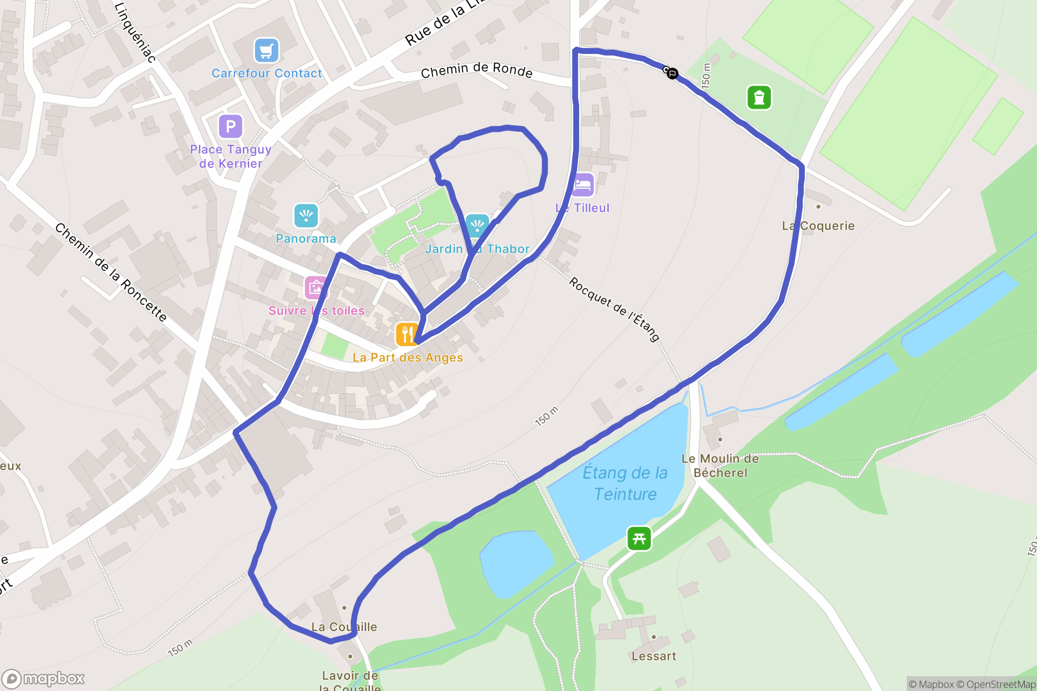 Bécherel : carte du parcours de randonnée - France