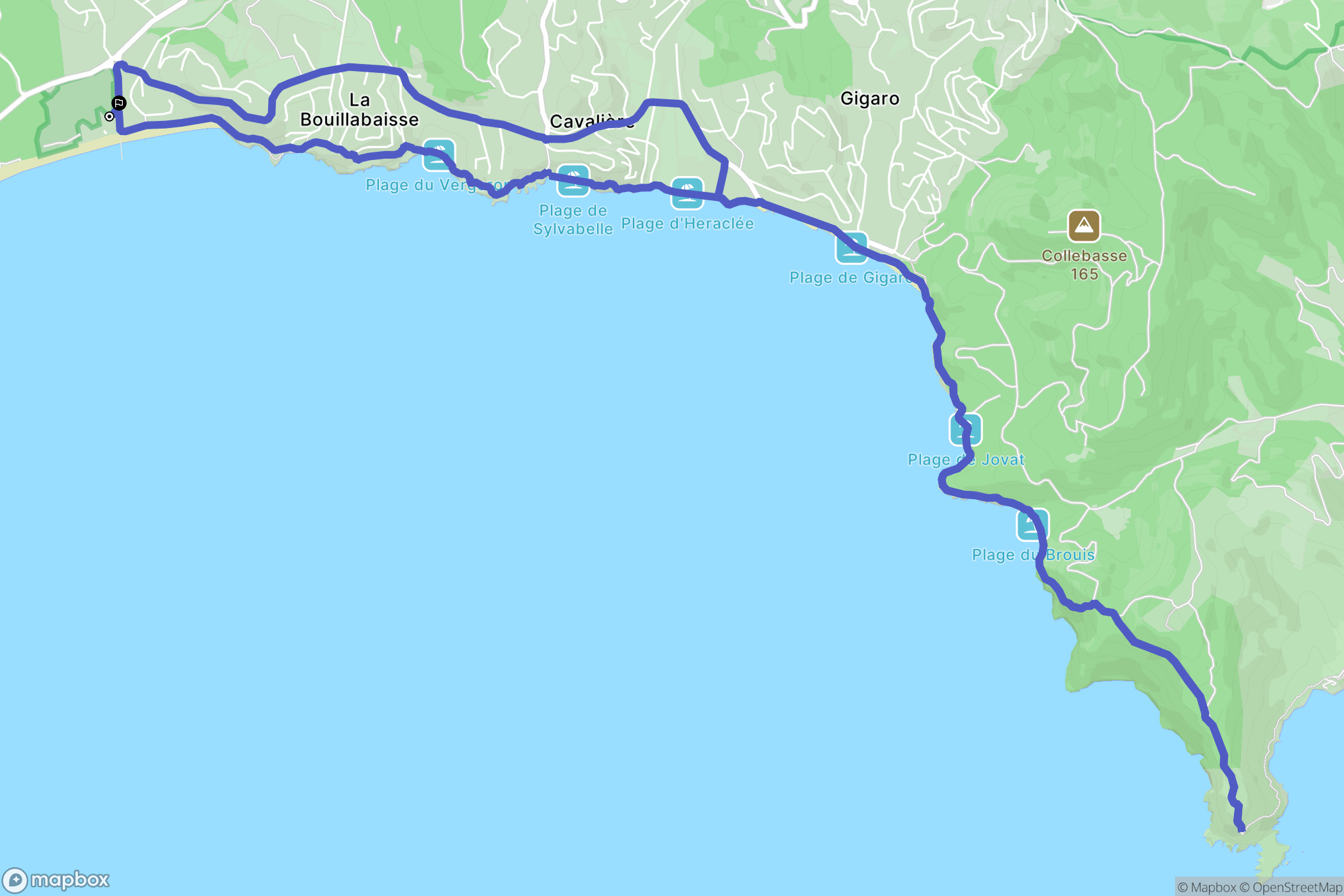 La Croix-Valmer : carte du parcours de randonnée - France