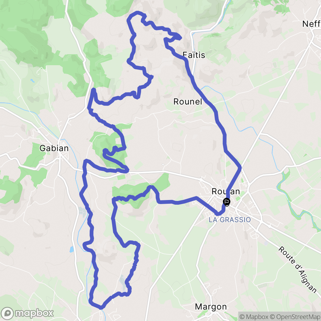 Roujan : carte du parcours de randonnée - France