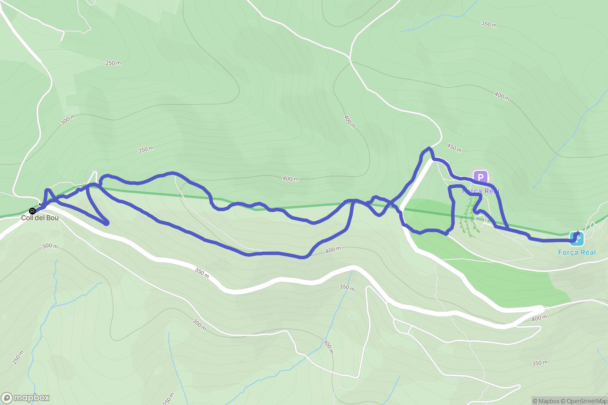Millas : carte du parcours de randonnée - France
