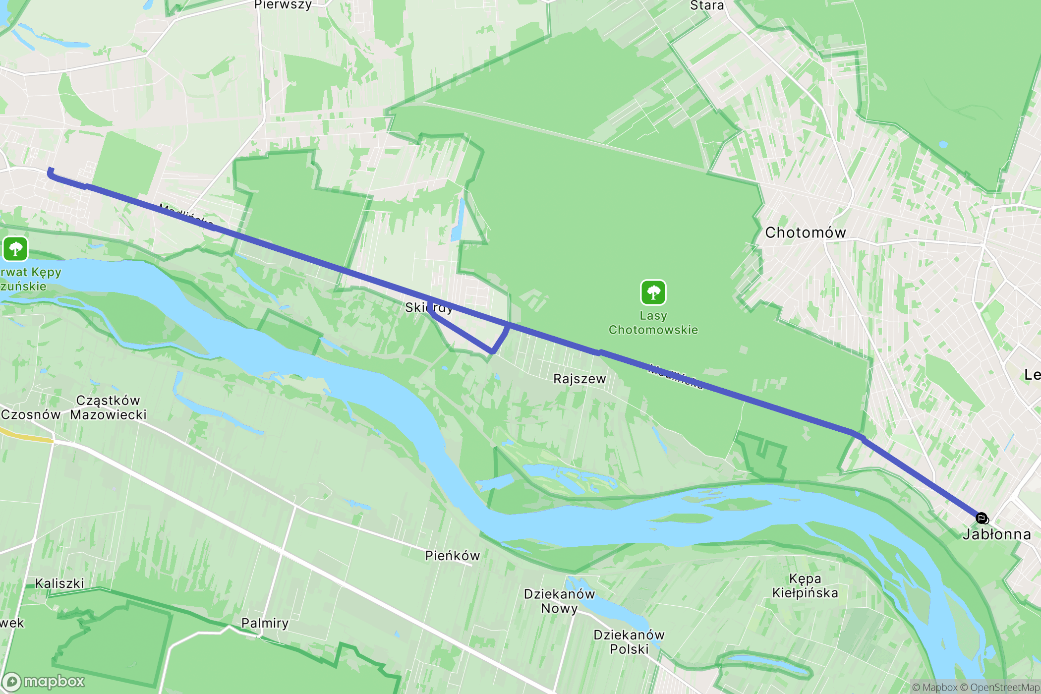 Jabłonna: mapa trasy - Poland