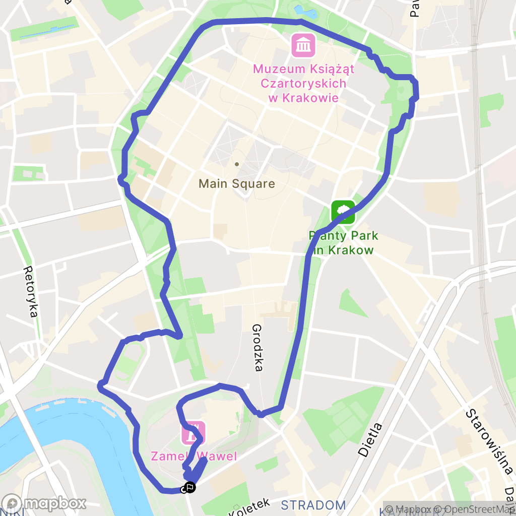Kraków: mapa trasy - Poland
