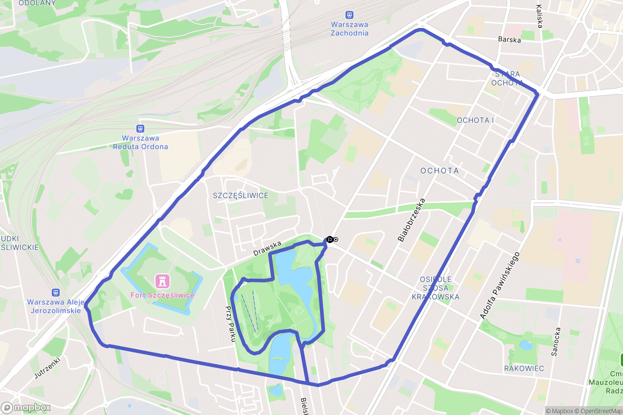 Warszawa: mapa trasy - Poland