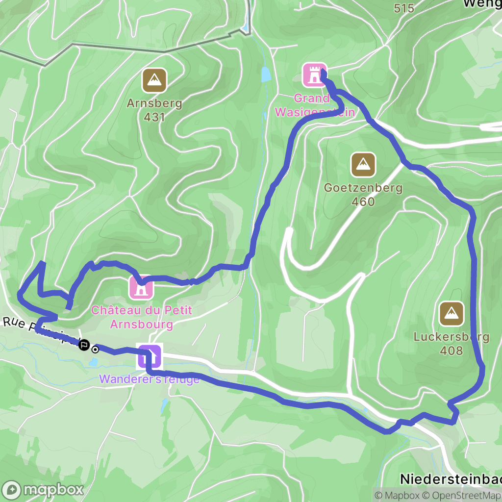 Obersteinbach : carte du parcours de randonnée - France