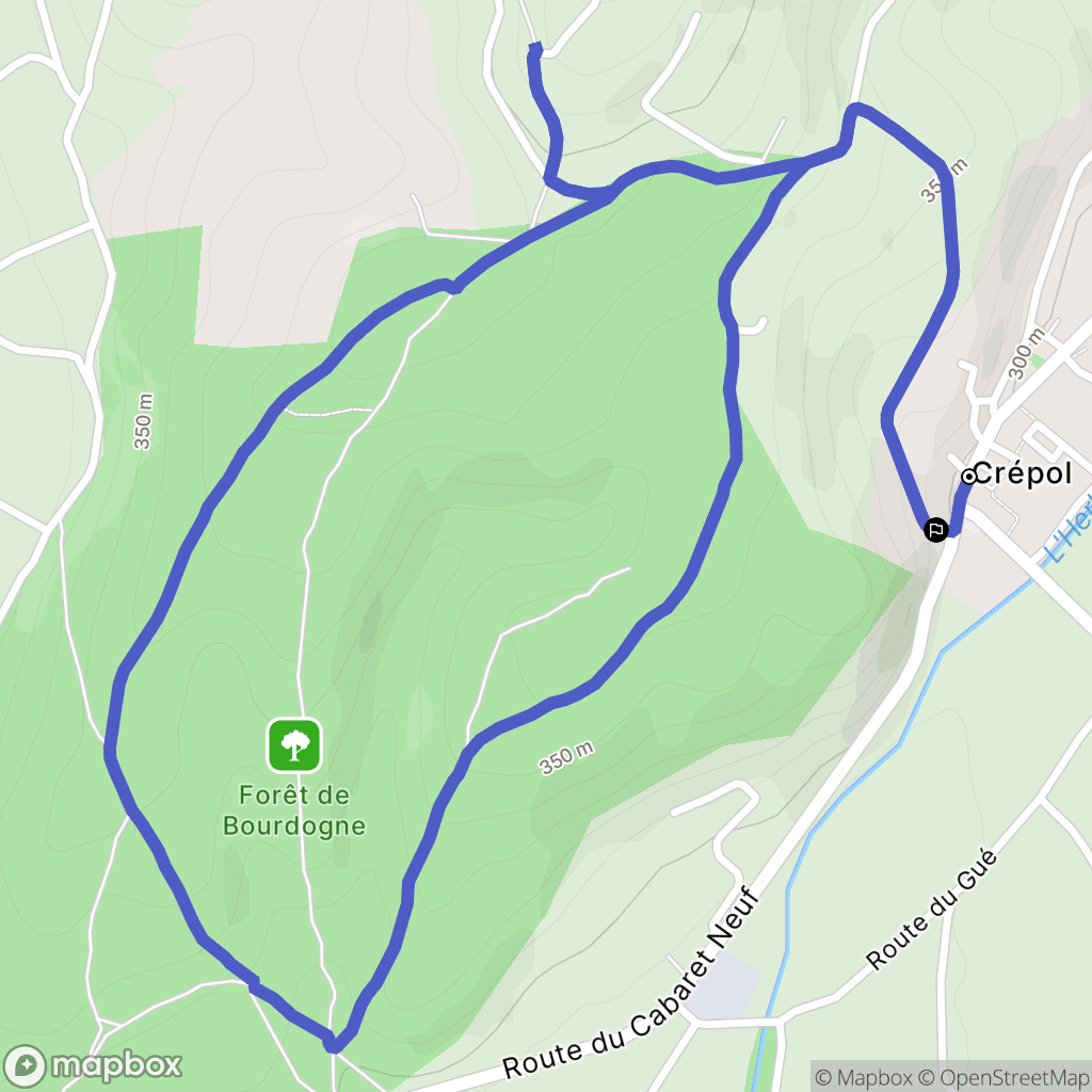 Crépol : carte du parcours de randonnée - France