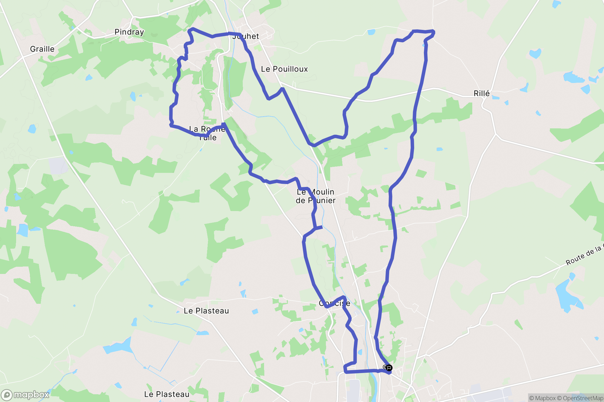 Montmorillon : carte du parcours de randonnée - France