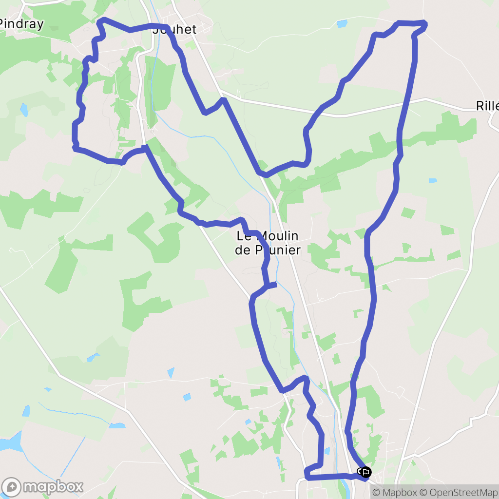 Montmorillon : carte du parcours de randonnée - France