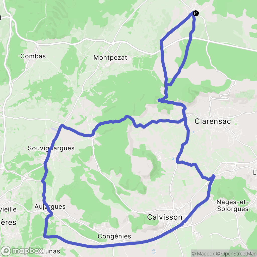 Parignargues : carte du parcours de randonnée - France