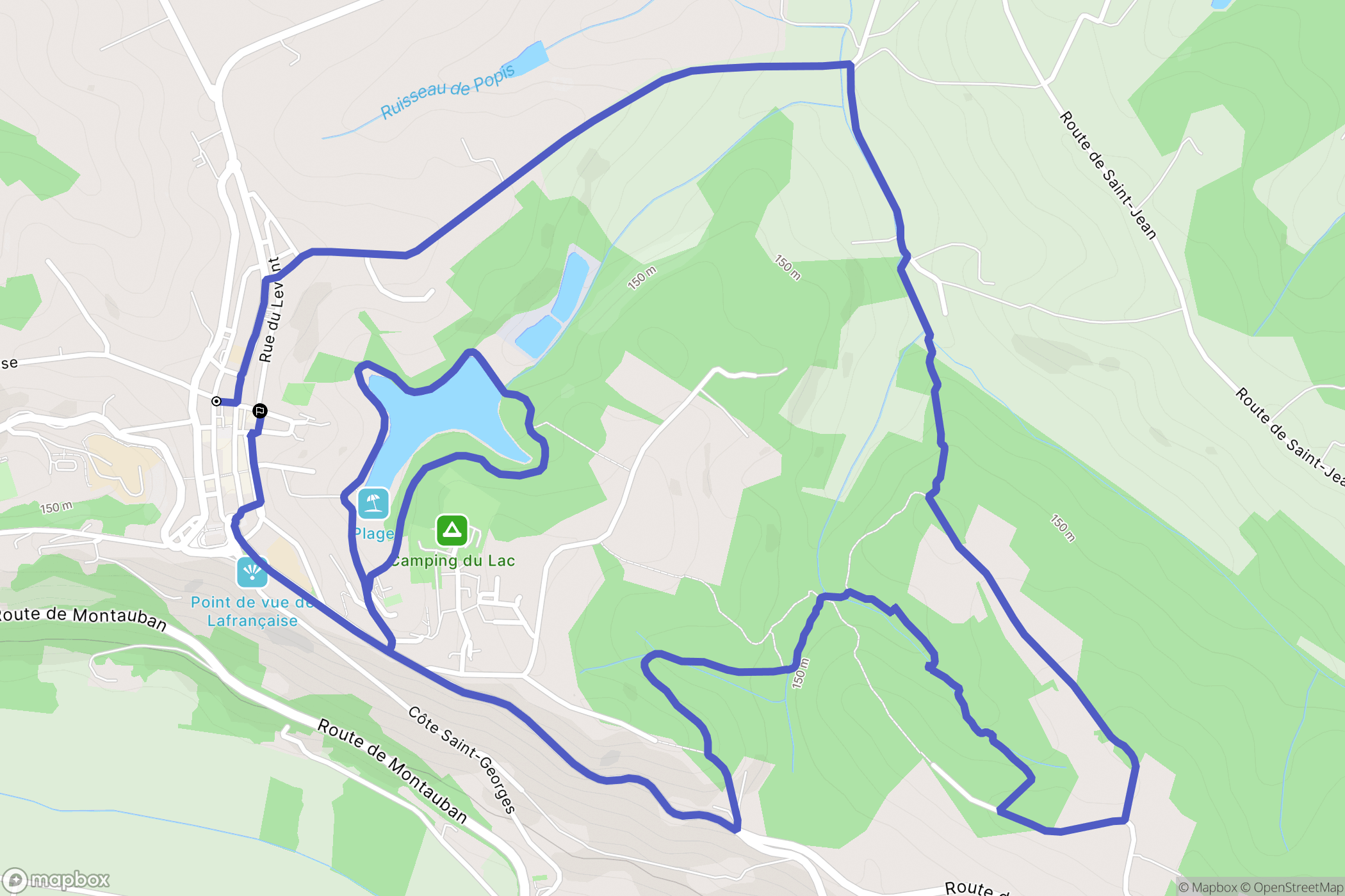 Lafrançaise : carte du parcours de randonnée - France