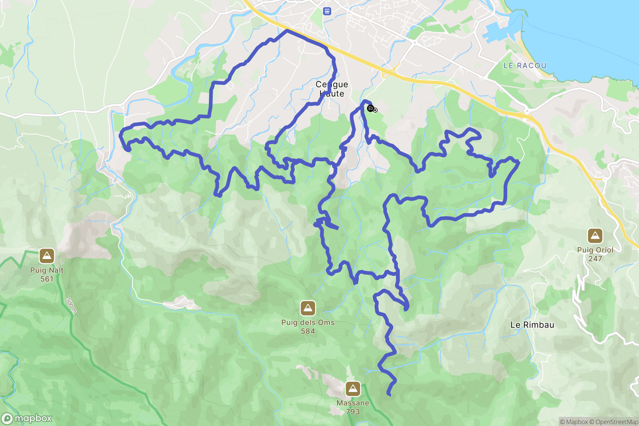 Argelès-sur-Mer : carte du parcours de randonnée - France