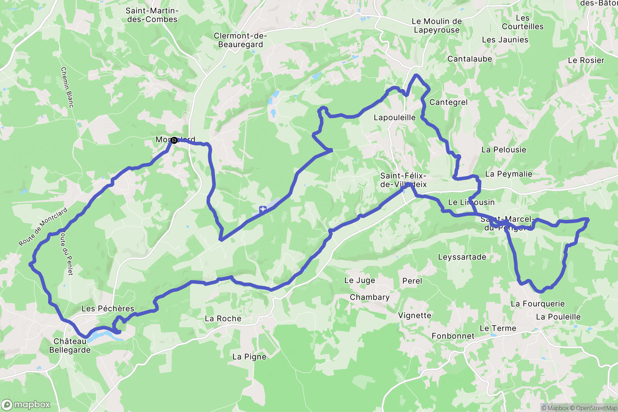 Saint-Georges-de-Montclard : carte du parcours de randonnée - France
