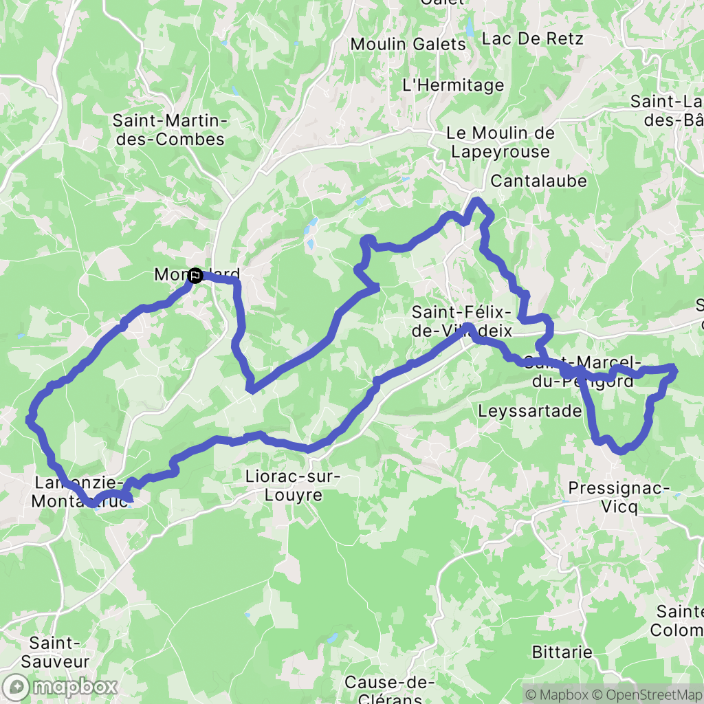 Saint-Georges-de-Montclard : carte du parcours de randonnée - France