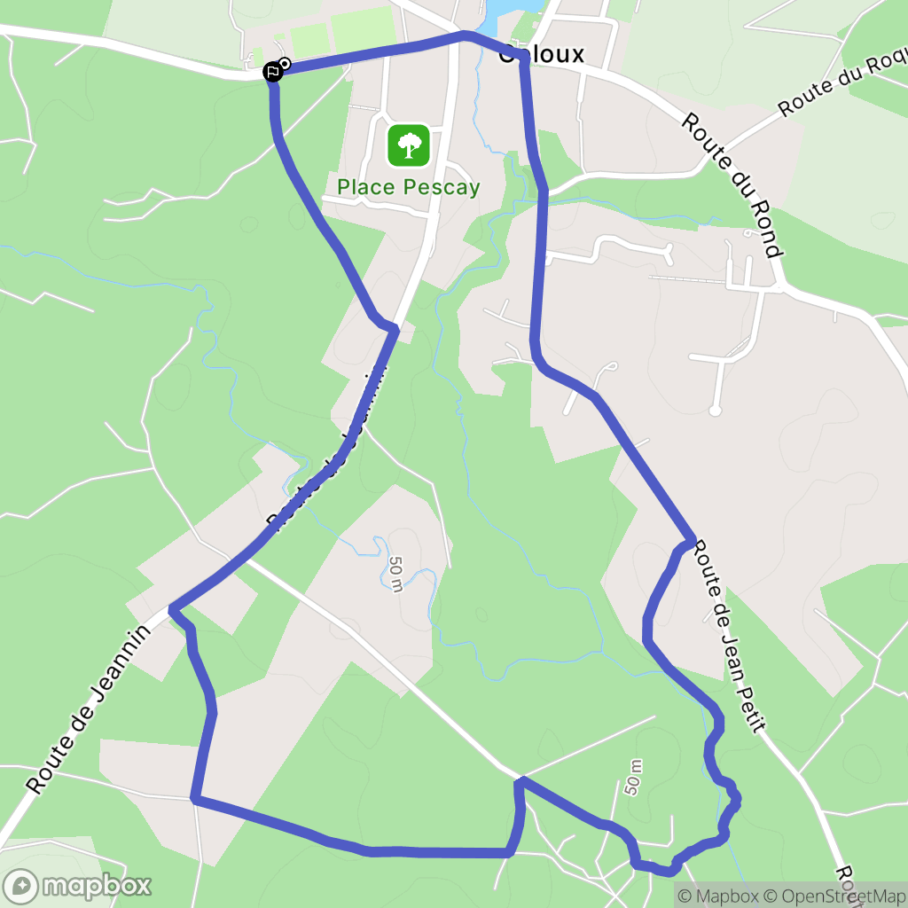 Geloux : carte du parcours de randonnée - France