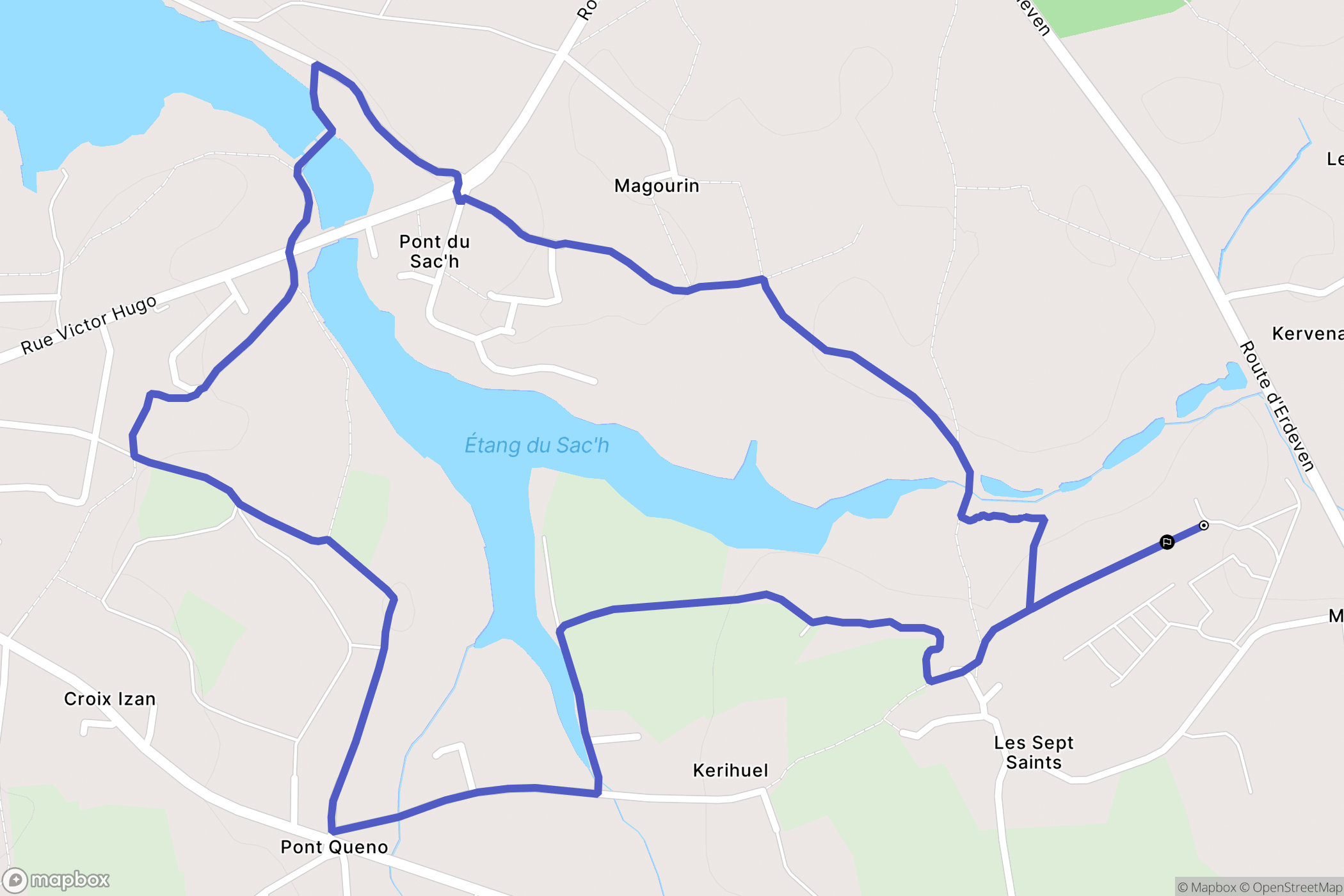 Erdeven : carte du parcours de randonnée - France