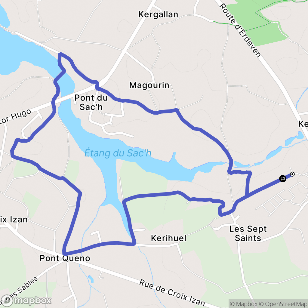 Erdeven : carte du parcours de randonnée - France